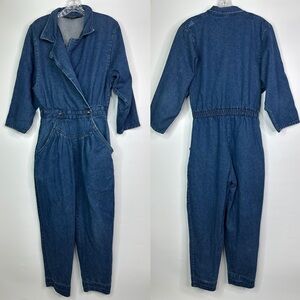 Vintage Mizz Liss Denim Jumpsuit Size 13/14 80s